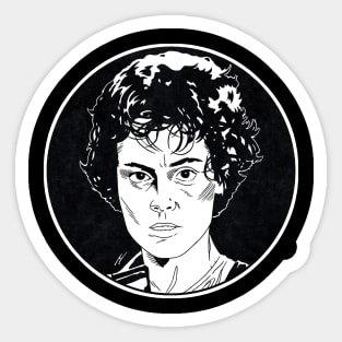 ELLEN RIPLEY - Aliens (Circle Black and White) Sticker